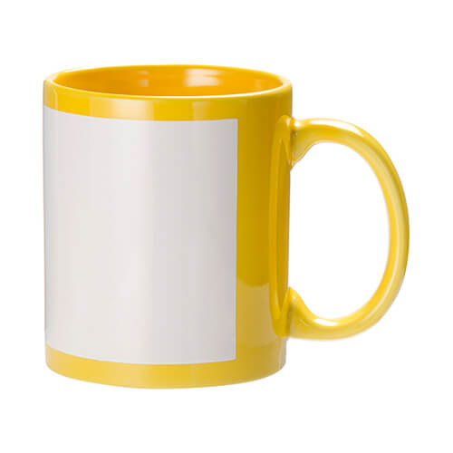 Hrnek s rámečkem A+ 330 ml žlutý pro sublimaci (sublimace, termotransfer)