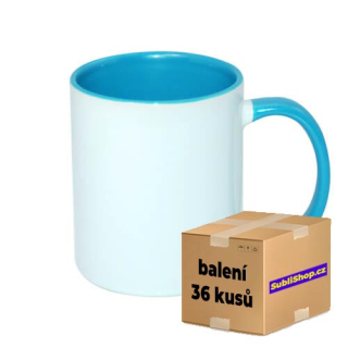 (36ks krabice) Hrnek A+ 330 ml se světle modrým vnitřkem a uchem