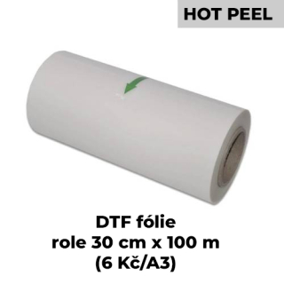 DTF fólie v roli 30 cm x 100 m (HOT peel)