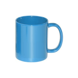 Hrnek celobarevný lesklý 330 ml - světle modrý